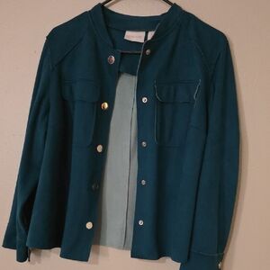 Chico's Teal faux sueded Jacket